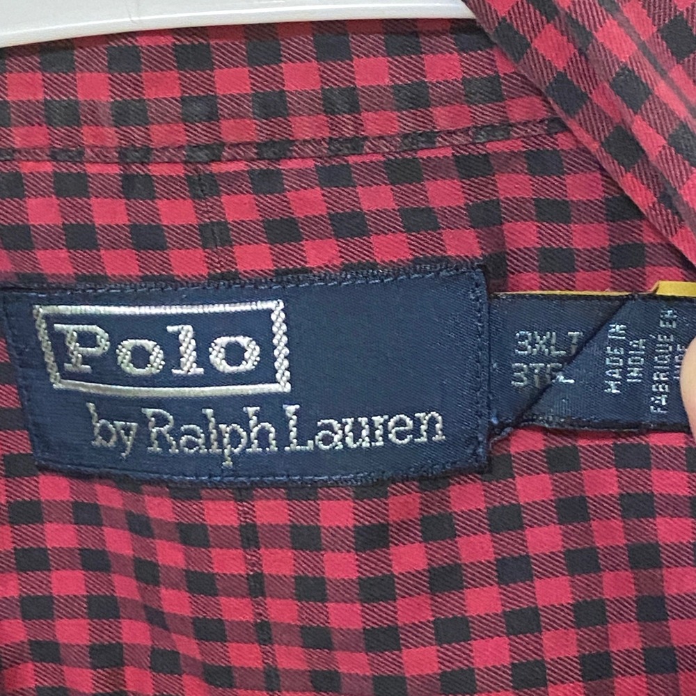Polo by Ralph Lauren Mens Long Sleeve Plaid Shirt 3XLT Button Down Preppy Casual - Picture 4 of 5